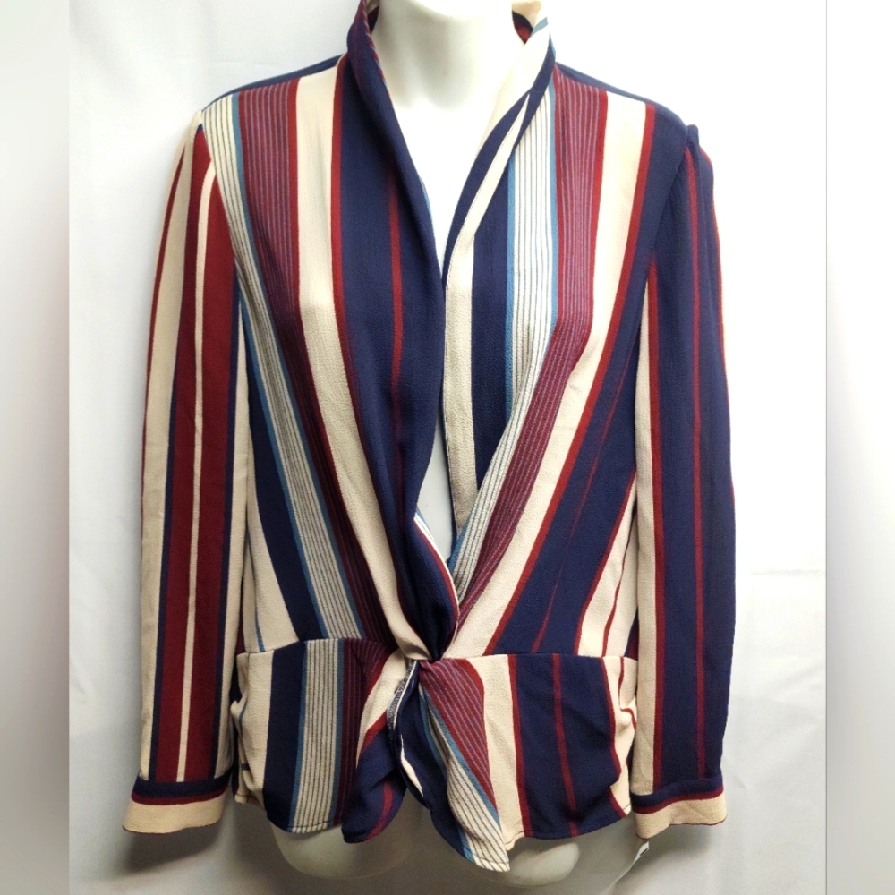 August 1 Eight Striped Blouse.  Sz Sm.